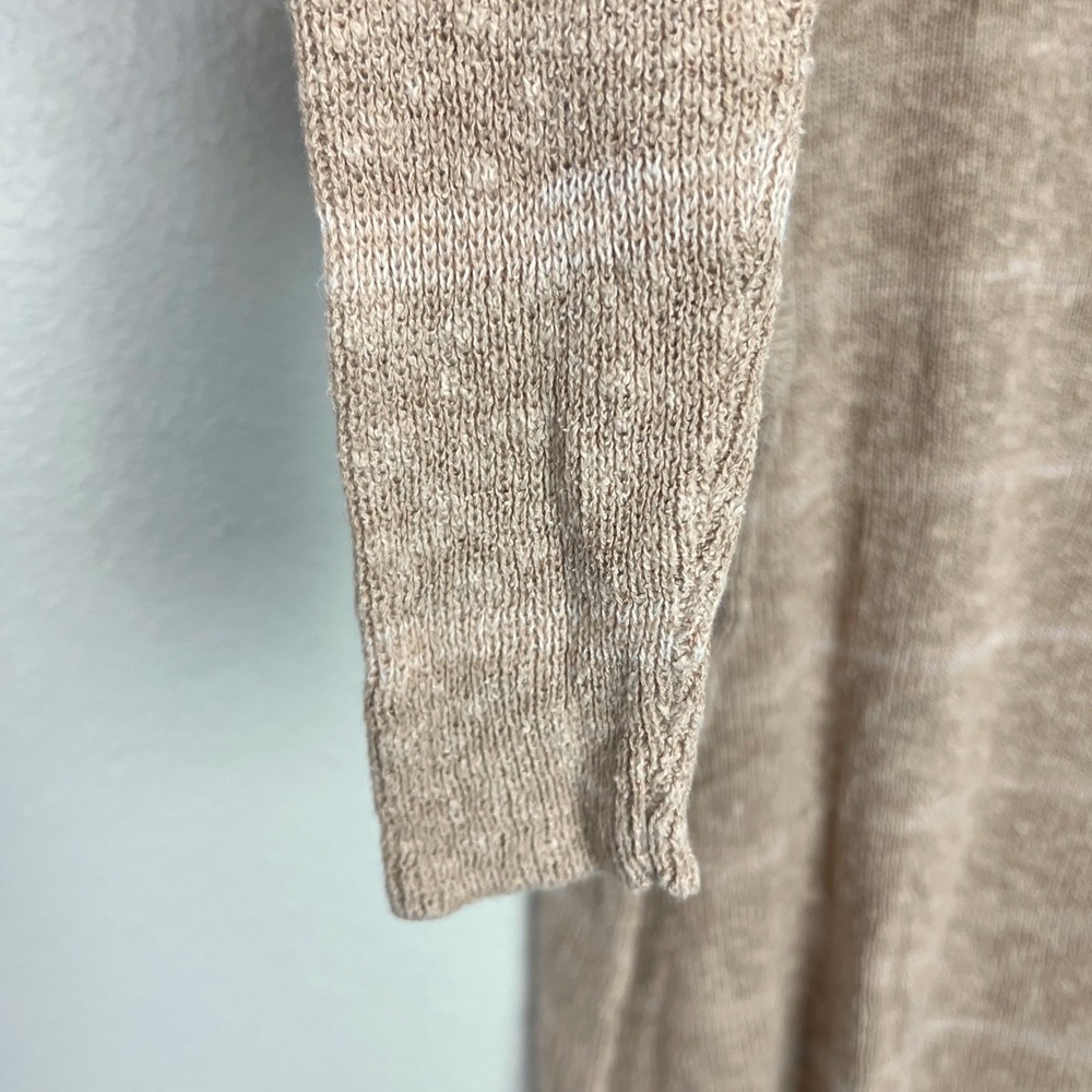 Free People Womens Oversized Tunic Sweater Tan Striped Scoop Neck Large Slouchy - Picture 5 of 10
